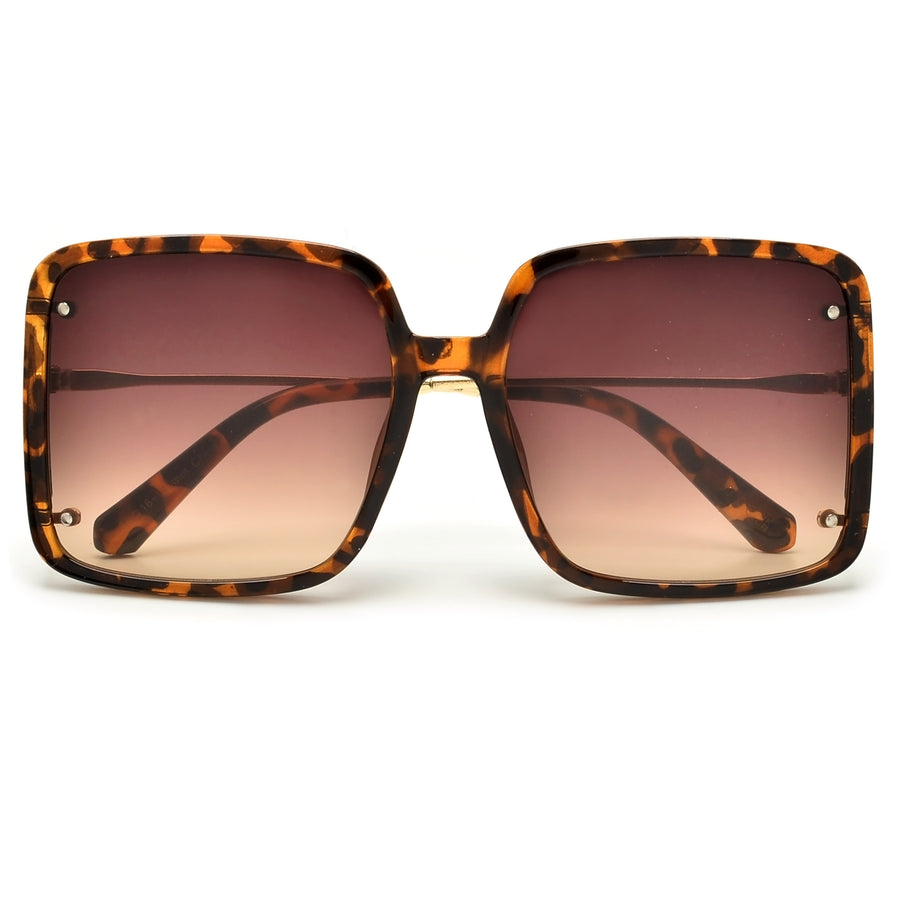 Oversize Thin Open Temple Squared Out Fashion Sunnies