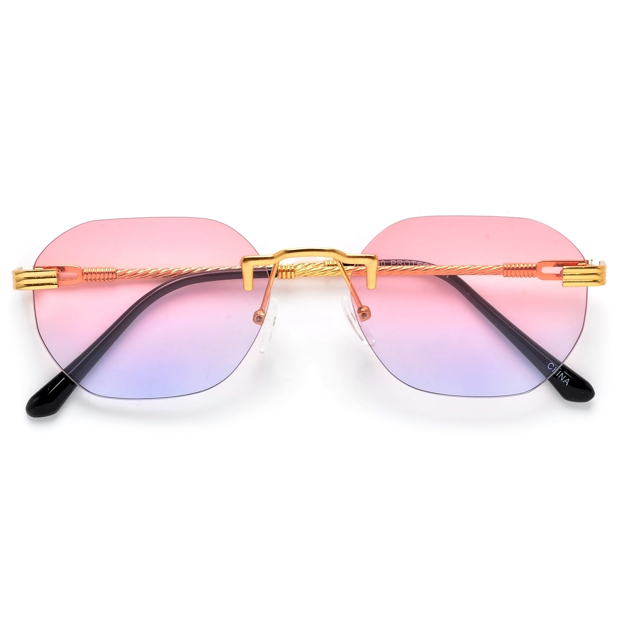 Rimless Cable Wire Temple High Fashion Sunnies