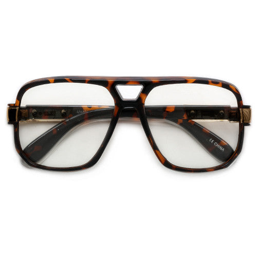 70's Vintage Oversize 58mm Squared Off Clear Eyewear - Sunglass Spot