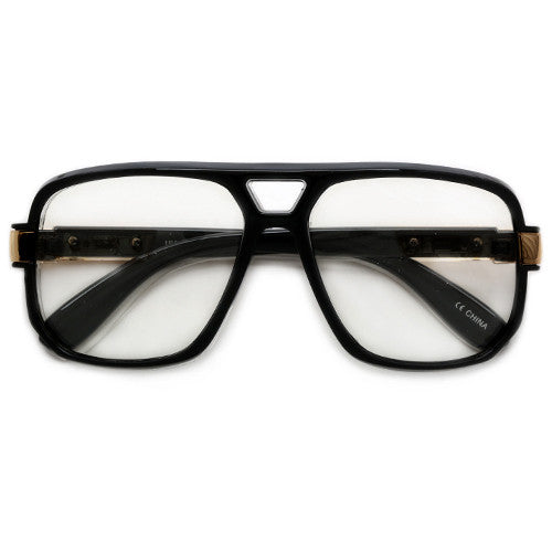 70's Vintage Oversize 58mm Squared Off Clear Eyewear - Sunglass Spot