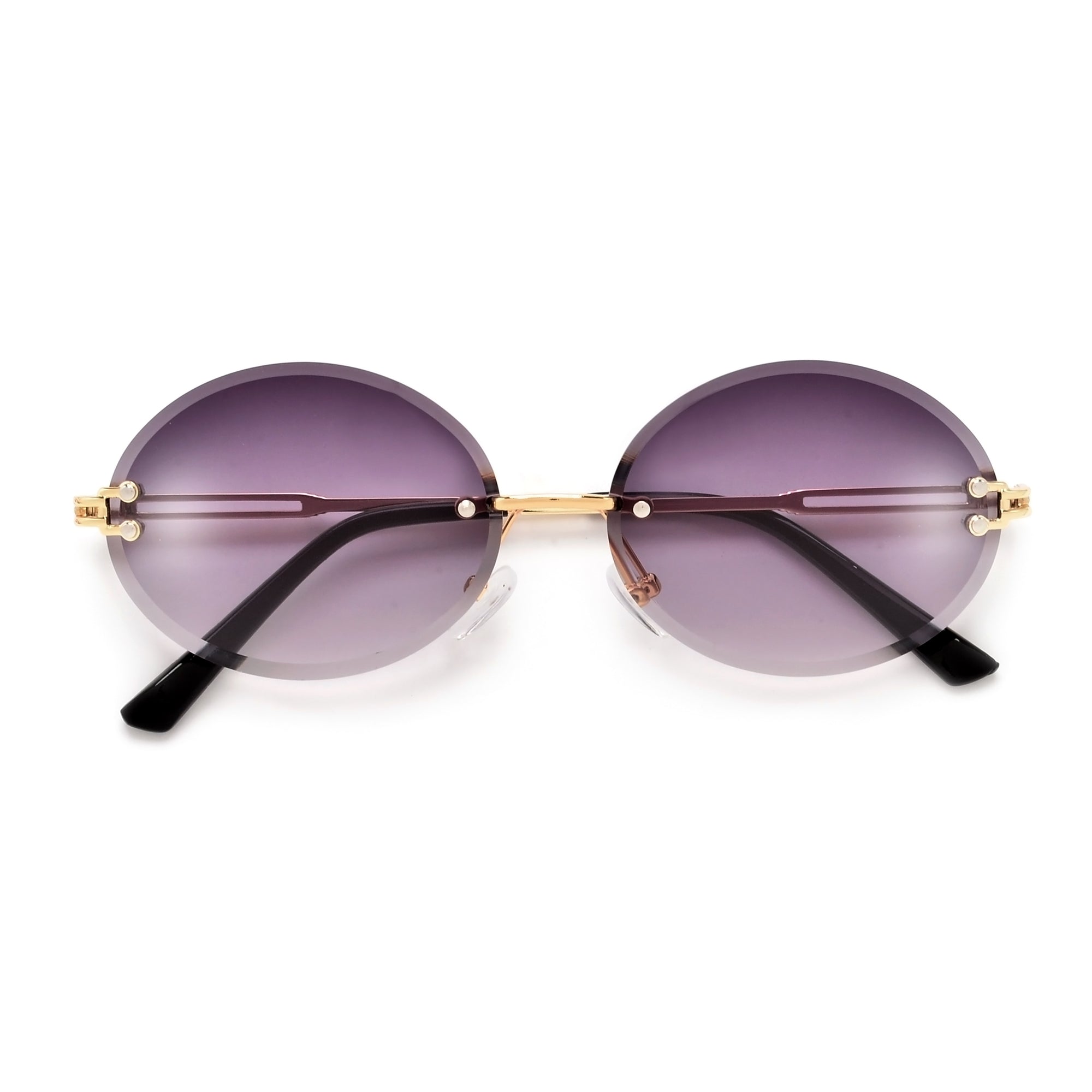 Rimless Beveled Edges Timeless Oval Sunnies