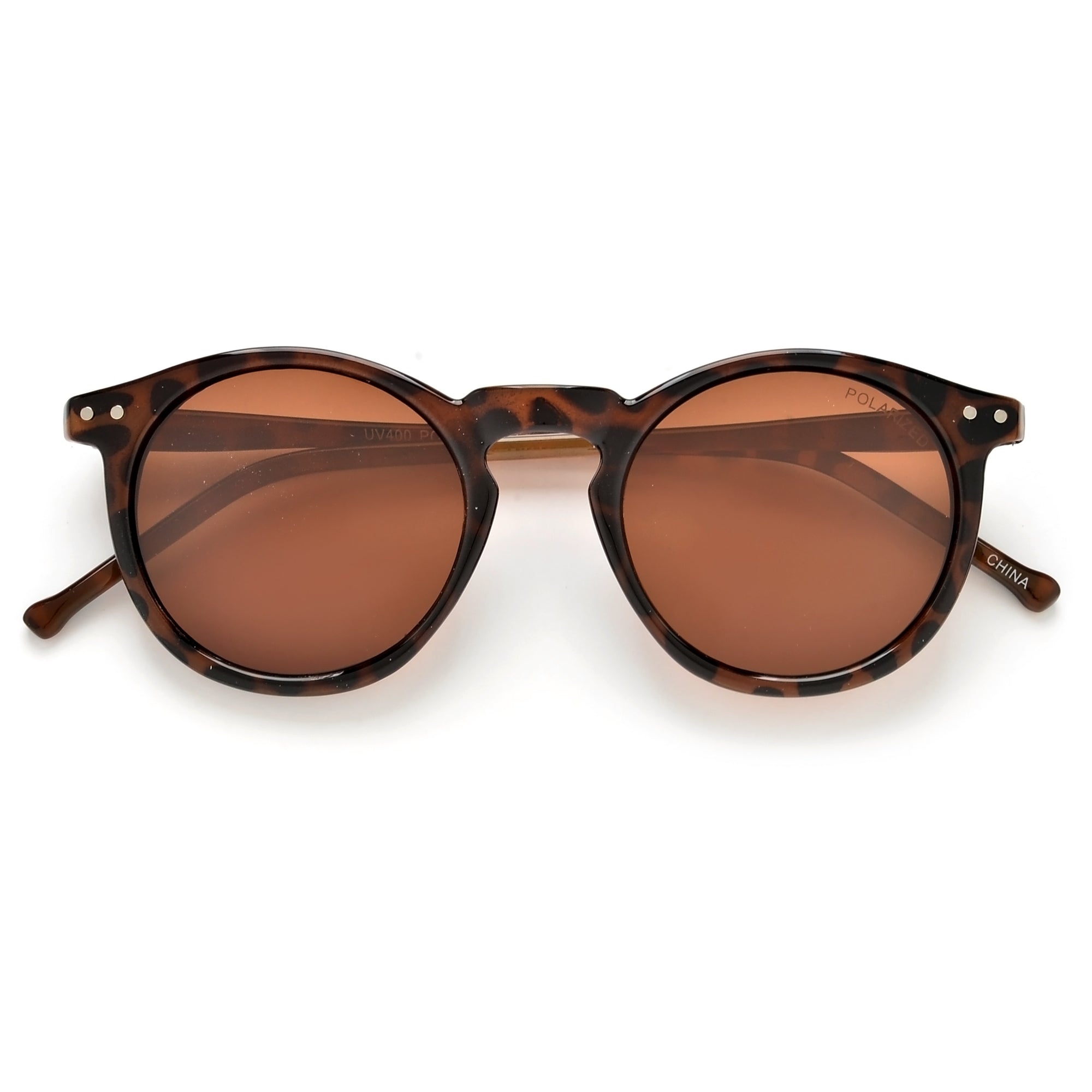 Polarized Keyhole Bridge Round Sunglasses