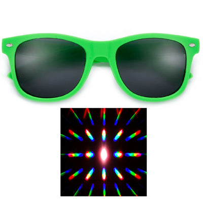 Party Rave Light Show Diffraction Lens Classic 80's - Sunglass Spot