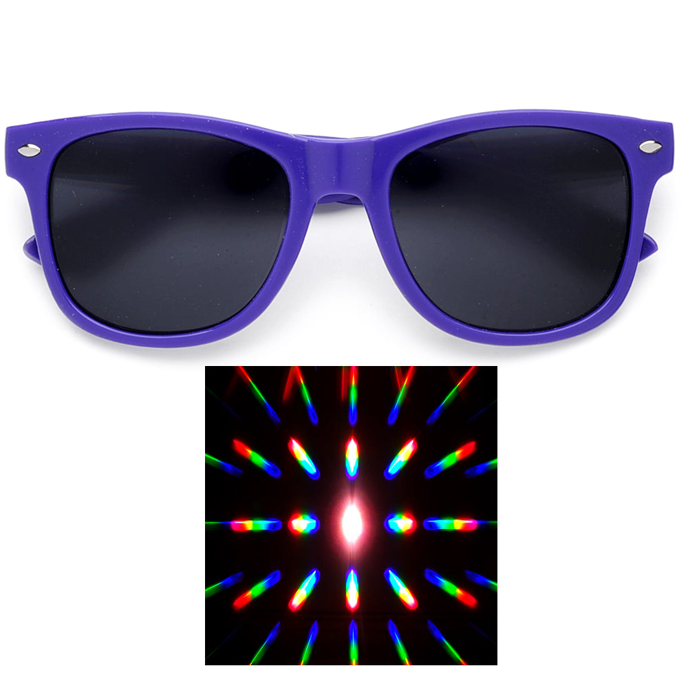 Party Rave Light Show Diffraction Lens Classic 80's - Sunglass Spot