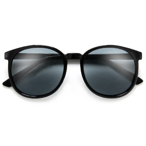 Vintage Round Horn Rimmed Slim Frame Sunglasses