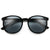 Vintage Round Horn Rimmed Slim Frame Sunglasses