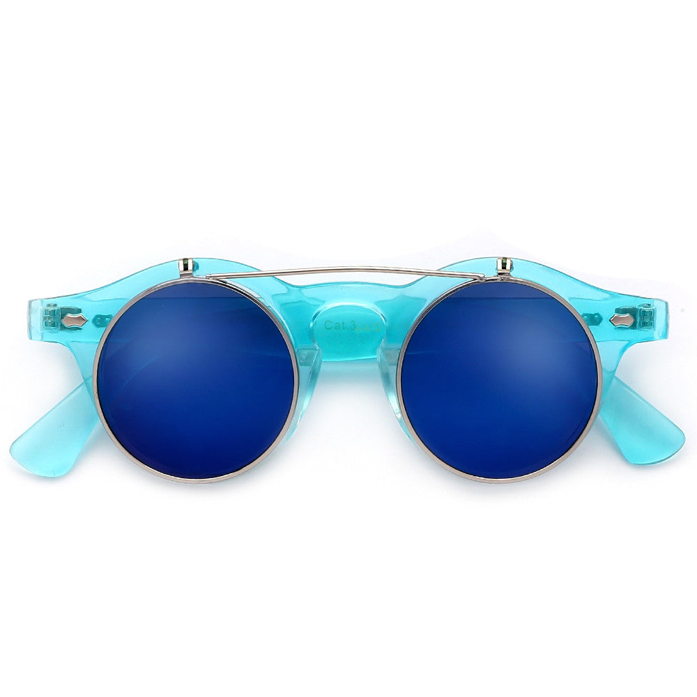 Lennon Inspired Small 42mm Round Flip-Up Sunglasses / Glasses - Sunglass Spot