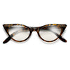 Vintage Decorated High Pointed Tip Stylish Clear Lens Cat Eye Eyewear - Sunglass Spot