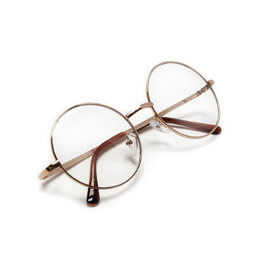 Vintage Lennon Inspired Round 51mm Clear Lens Eyewear - Sunglass Spot
