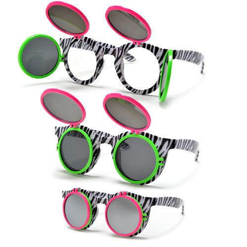 Retro Flip-Up Round Sunglasses - Weekend Shade Sunglasses
