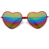 Cute Rainbow Mirrored Metal Heart Shaped Sunglasses - Sunglass Spot