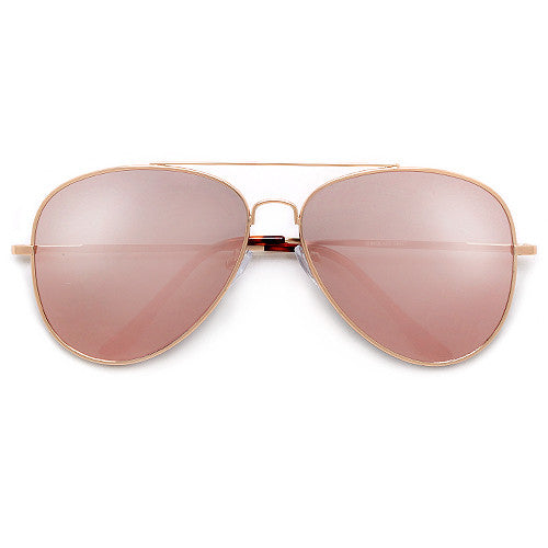 62mm Rose Gold Pink Ultra Chic Fashion Aviator - Sunglass Spot