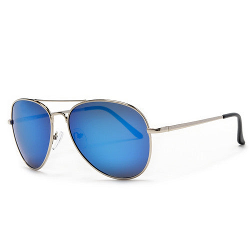 Polarized 56mm Color Mirrored Silver Sleek Classic Aviator - Sunglass Spot