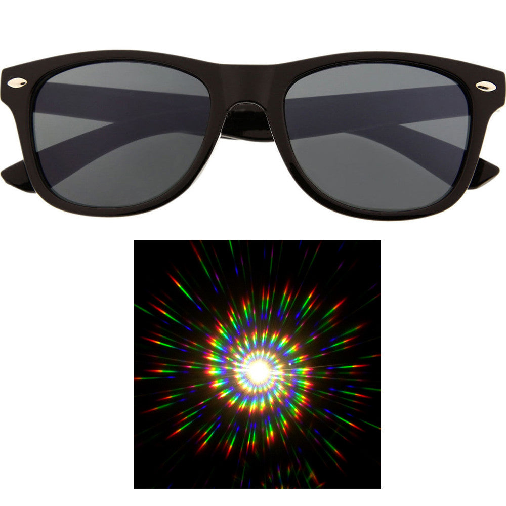 Party Rave Light Show Diffraction Lens Classic 80's - Sunglass Spot