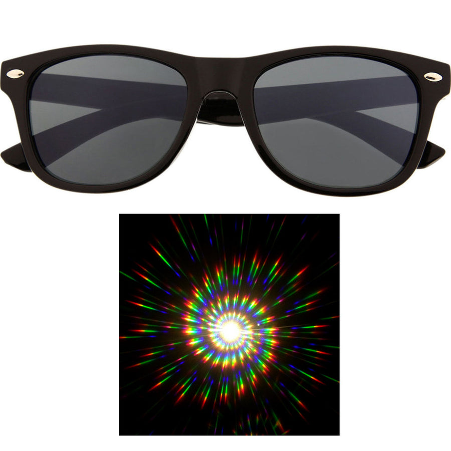 Party Rave Light Show Diffraction Lens Classic 80's - Sunglass Spot
