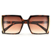 Oversize Thick Gold Accent Squared Frame Sunnies