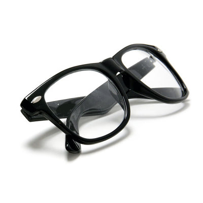 2 Pack Classic Black Horn Rimmed Clear Lens 80s Classic Eyewear - Sunglass Spot