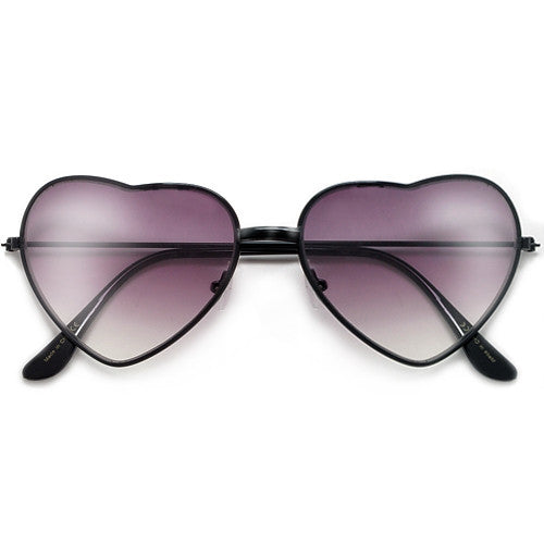 Adorable 58mm Metal Heart Frame Sunglasses - Sunglass Spot