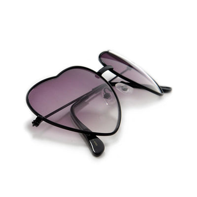 Adorable 58mm Metal Heart Frame Sunglasses - Sunglass Spot