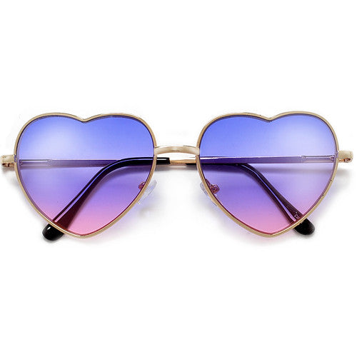 Adorable Heart Shaped Colorful Ombre Lens Sunnies - Sunglass Spot