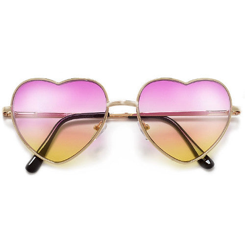 Adorable Heart Shaped Colorful Ombre Lens Sunnies - Sunglass Spot