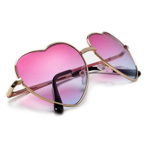 Adorable Heart Shaped Colorful Ombre Lens Sunnies - Sunglass Spot