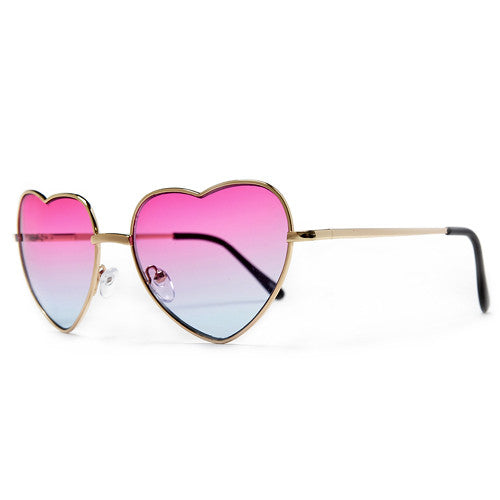Adorable Heart Shaped Colorful Ombre Lens Sunnies - Sunglass Spot