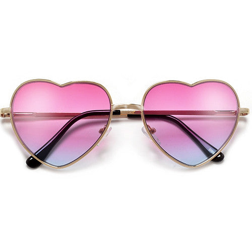 Adorable Heart Shaped Colorful Ombre Lens Sunnies - Sunglass Spot
